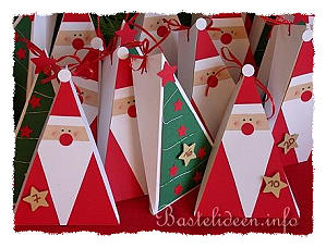 Basteln Advent - Adventskalender mit Nikolaus und Weihnachtsbaum 