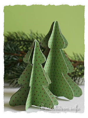 Basteln mit Papier - Weihnachtsbasteln - Weihnachtsbasteleien - 3-D Weihnachtsbaum 