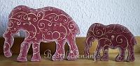 Elefanten aus Holz und Scrapbookpapier