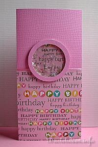 Geburtstagskarte - Rosa Karte mit Schtteleffekt