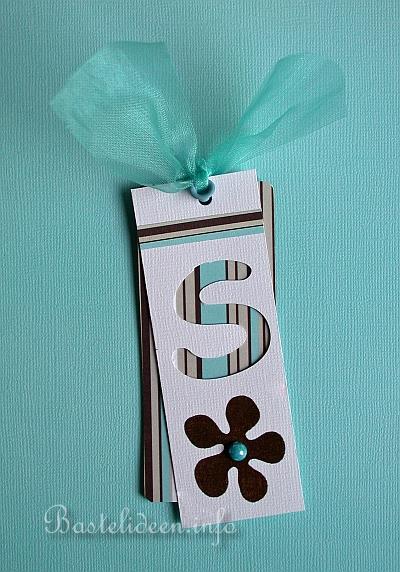 Gift Tag in Retro Style - Blue and Brown 2