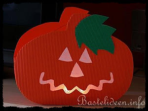 Halloween - Basteln mit Papier - Krbis Laterne fr Martinstag 