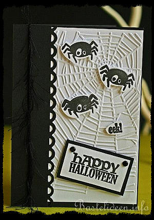 Halloweenkarte mit Spinnen 