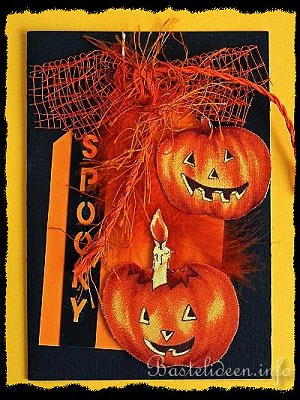 Herbstbasteln - Kartenbasteln - Gruselige Halloweenkarte