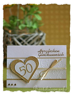 Herzlichen Glckwunsch - Grusskarte zur Goldenen Hochzeit