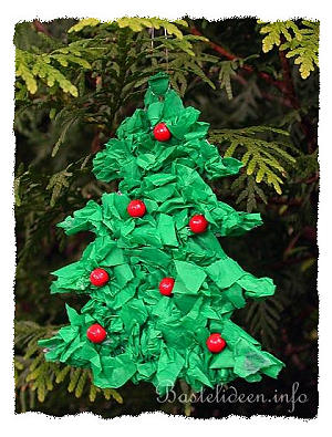 Weihnachtsbasteln - Christbaum Anhnger mit Papier Tannenbaum