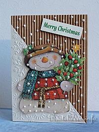 Weihnachtsbasteln - Weihnachtskarte - Ein Schneemann lt gren
