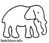 Bastelideen.info - Elefant Malvorlage und Bastelvorlage 100