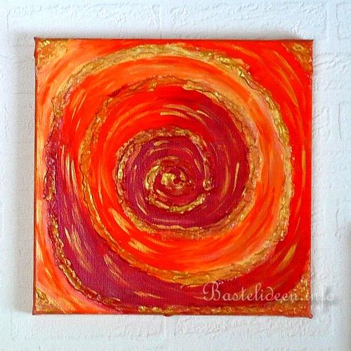 Basteln - Bastelideen - Keilrahmenbild - Orange Swirl 2