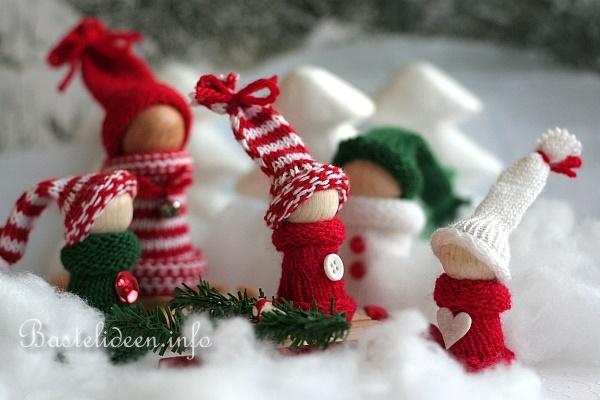 Basteln fr Weihnachten - Dekorationen aus Holz und Wolle 5