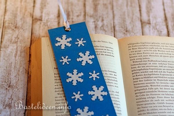 Basteln mit Kindern - Weihnachtsbasteln - Lesezeichen mit Schneeflocken 2 - Detail