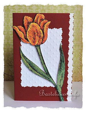 Basteln zu Ostern - Grusskarten basteln - Frhlingskarten basteln - Elegante Tulpe