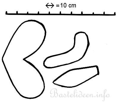 Bastelvorlage - Osterhase - Arm, Fsse und Ohr
