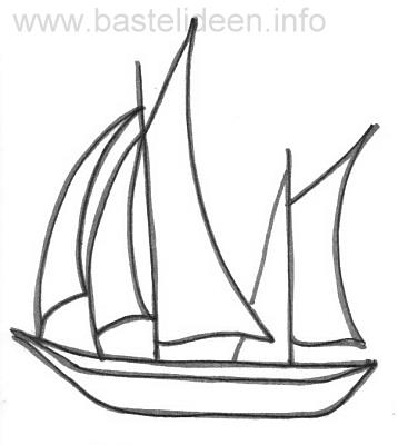 Bastelvorlage - Sommer - Segelboot 2
