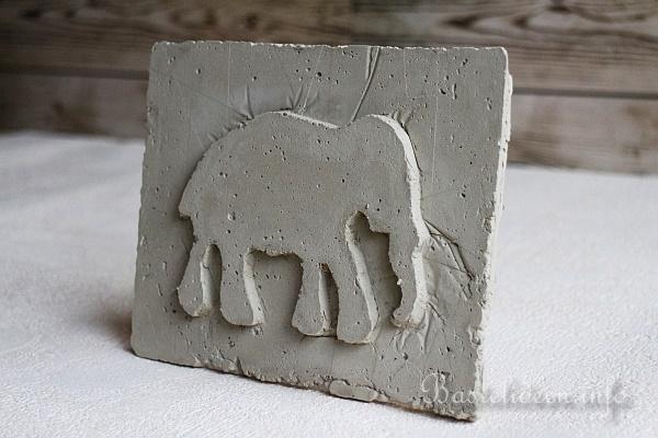 Beton Gieen - Elefant Reliefbild