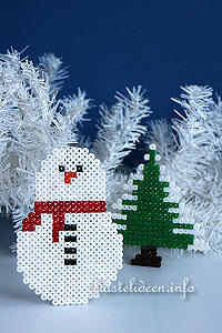 Bgelperlen Schneemann und Weihnachtsbaum