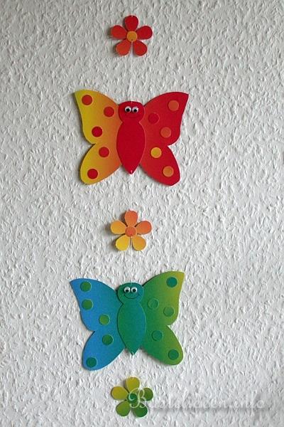 Fensterbild - Schmetterling und Blume Kette
