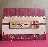 Geburtstag Karte - Rote Karte - Scrapbookpapier - Happy Birthday