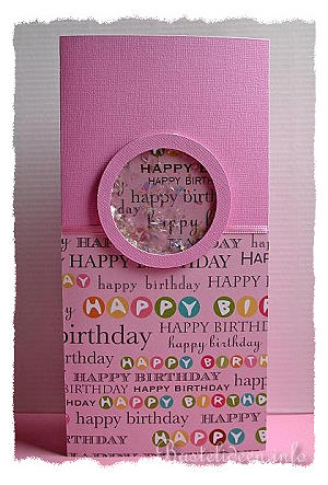 Geburtstagskarte - Rosa Karte mit Schtteleffekt 
