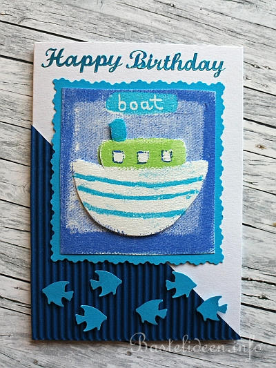 Geburtstagskarte fr Kinder - Karte mit Boot