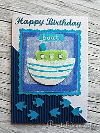 Geburtstagskarte fr Kinder - Karte mit Boot 