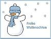 Geschenkanhnger - Weihnachten - Schneemann in Blau 