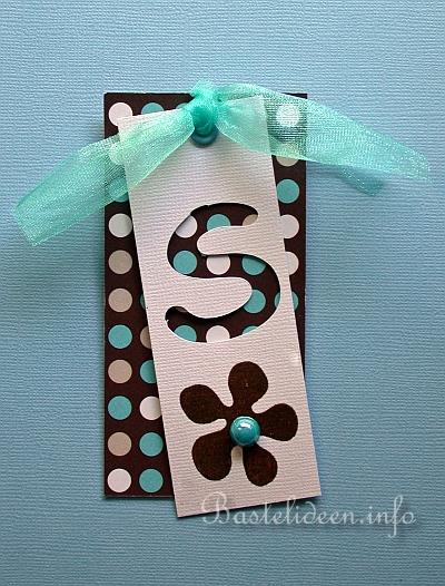 Gift Tag in Retro Style - Blue and Brown