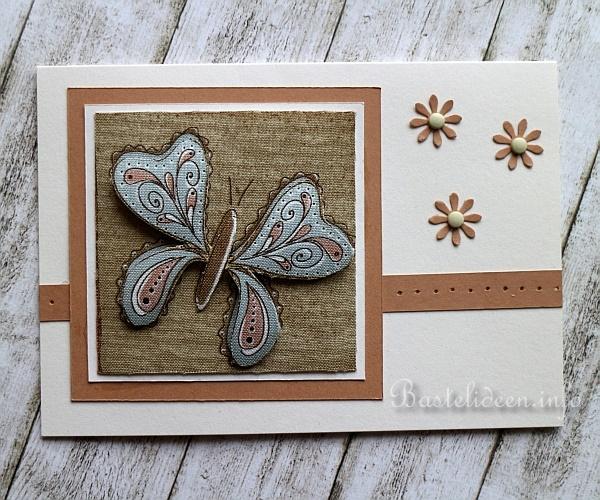 Grusskarte Basteln - Grusskarte mit Schmetterling 1