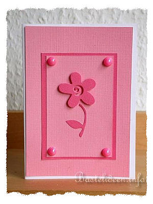 Grusskarten - Geburtstagskarten - Rosa Grusskarte mit Blume 