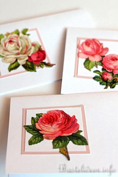 Grusskarten - Geburtstagskarten - Tischkarten - Rose