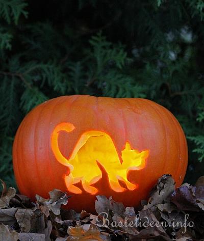Halloweenbasteln - Katze Krbis 2