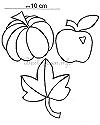 Herbst Bastelvorlage - Krbis, Apfel und Blatt