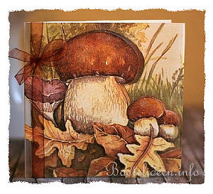 Herbstkarte mit Pilzen