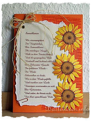 Herbstkarte mit Sonnenblumen 