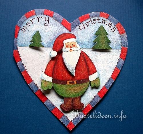 Herzkarte mit Weihnachtsmann 400