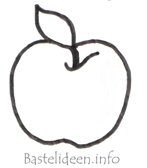 Malvorlage oder bastelvorlage - Apfel