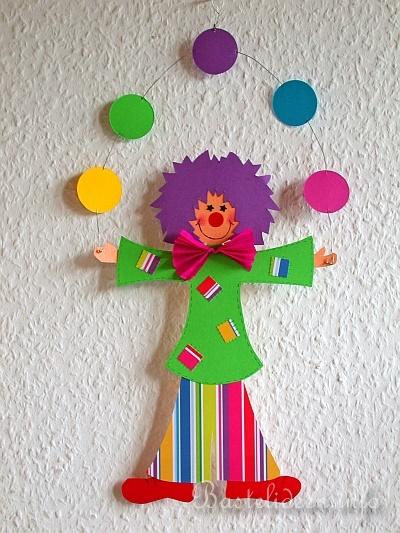 Papierbasteln - Basteln mit Kindern - Clown Fensterbild