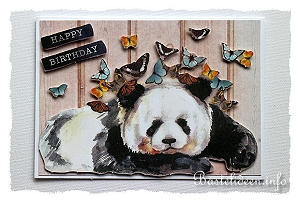 Schnelle Geburtstagskarte basteln - Karte mit Panda