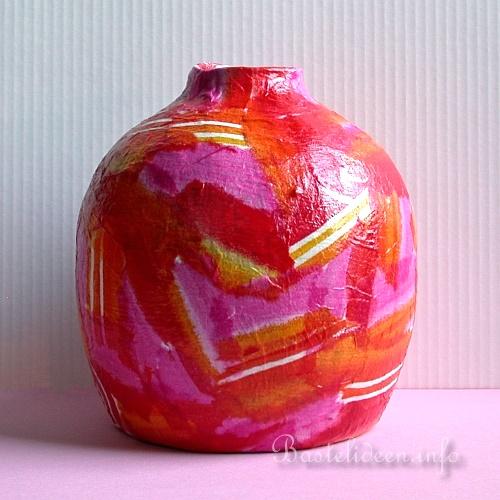 Serviettentechnik - Decoupage - Pappmache Vase