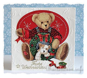 Teddybr Weihnachtskarte 
