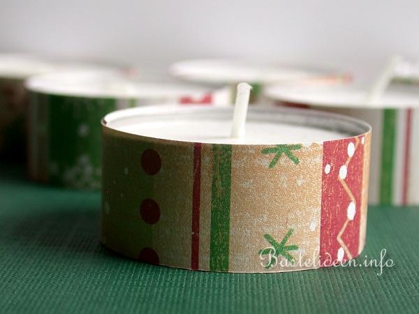 Weihnachtsbasteln - Geschenkidee fr Weihnachten - Teelichter als Geschenk
