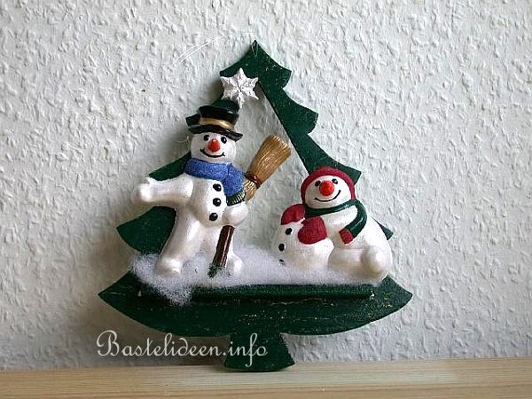 Weihnachtsbasteln - Weihnachtsbasteleien - Schneemnner und Baum Fensterdekoration