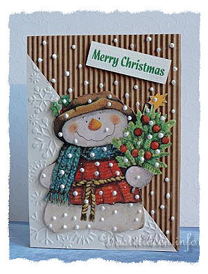 Weihnachtsbasteln - Weihnachtskarte - Ein Schneemann lt gren 