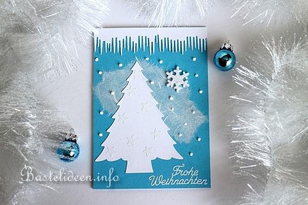 Weihnachtsbasteln - Weihnachtskarte - Tannenbaum im Winter