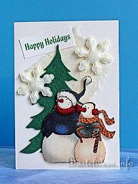 Weihnachtsbasteln - Weihnachtskarte - Winter - Schneemnner