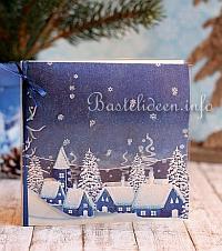 Weihnachtskarte mit Schneelandschaft