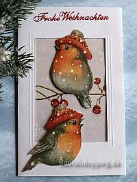 Weihnachtskarte mit Vgeln