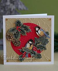 Weihnachtskarte mit Vgeln 