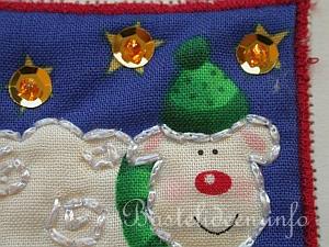 Weihnachtskarten basteln - Stoff - Schaf Detail 1