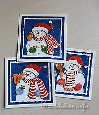 Weihnachtskarten mit Schneemnnern Set